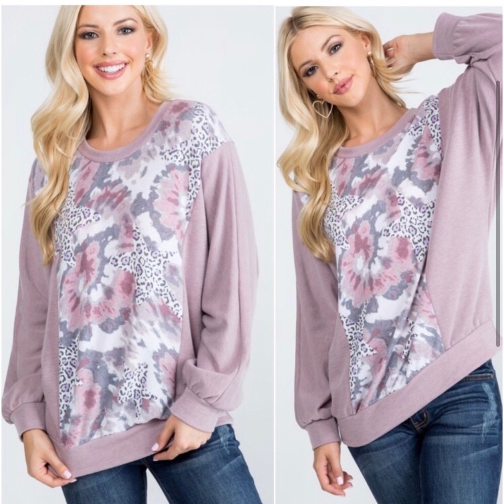 Tie dye French Terry leopard comfy stars long sleeved for summer or fall